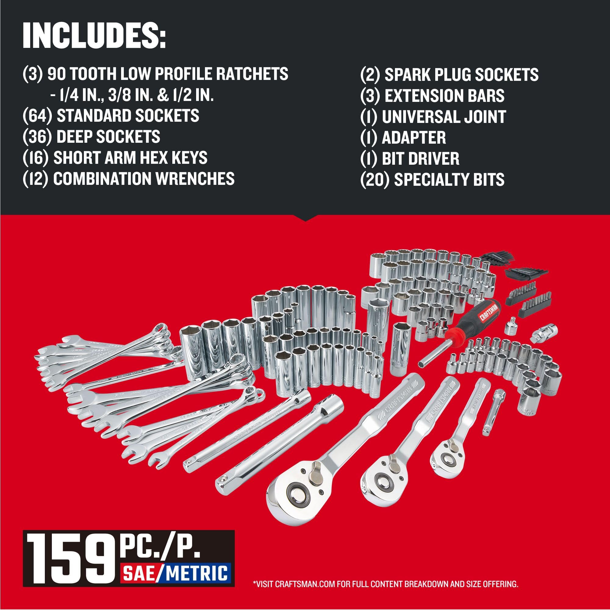 CRAFTSMAN 159 Piece Socket Set - Mechanics Tools -3 CRAFTSMAN 159 Piece Socket Set - Mechanics Tools -3