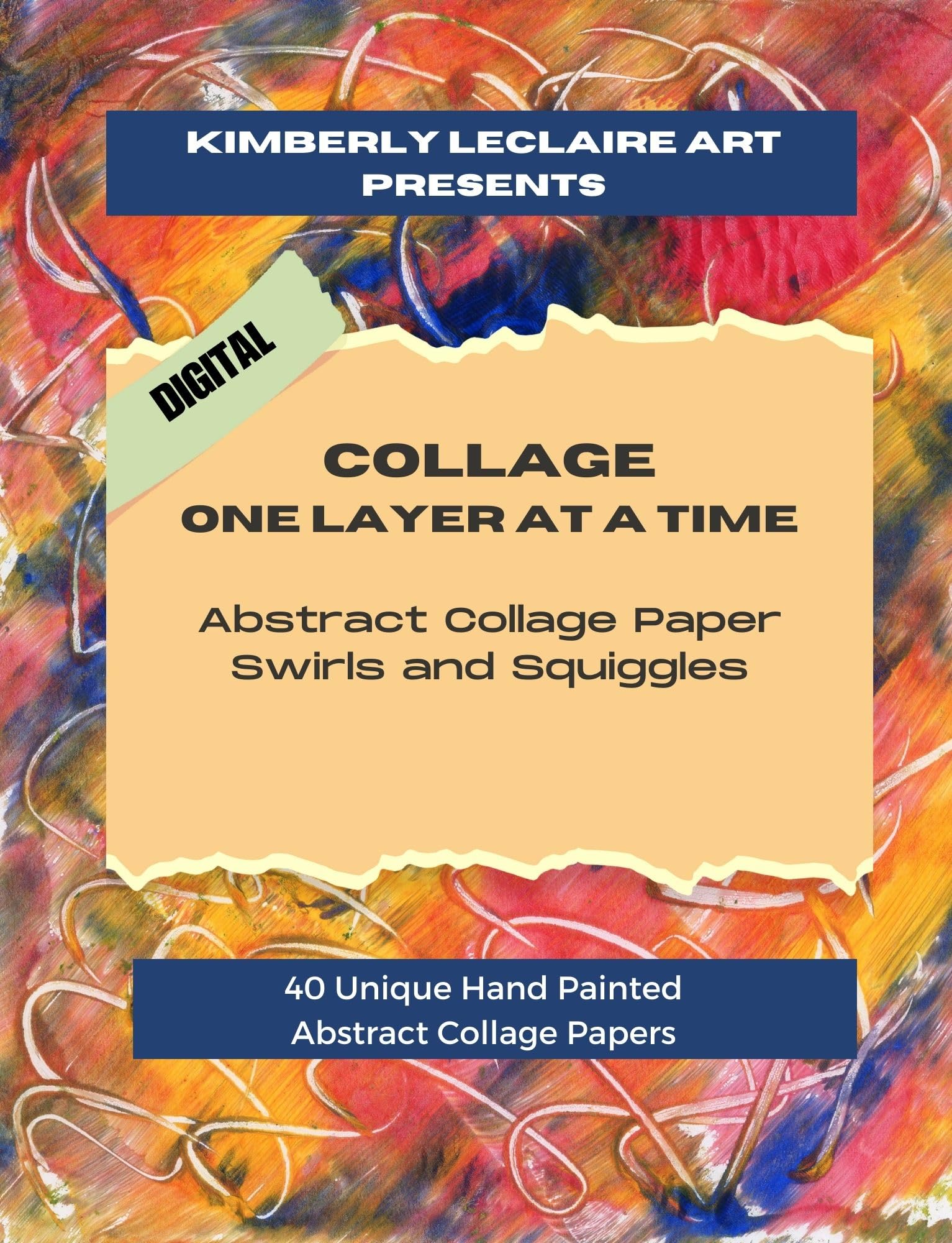 Papier collage abstrait pour vos moments de détente en art journal créatif