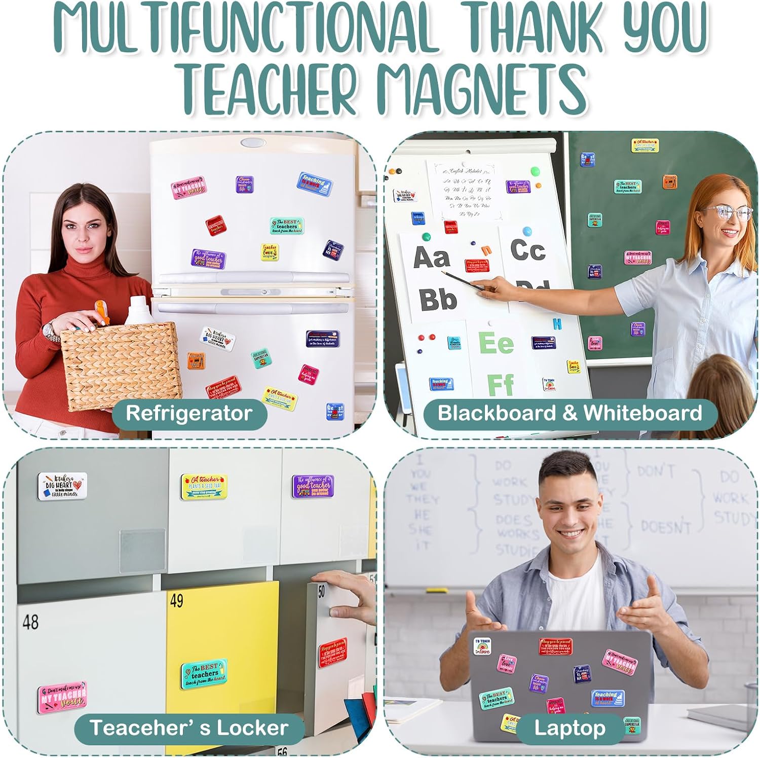 Tellegloww 20 Pcs Teacher Appreciation Magnets Gifts for Locker,Teacher image 4
