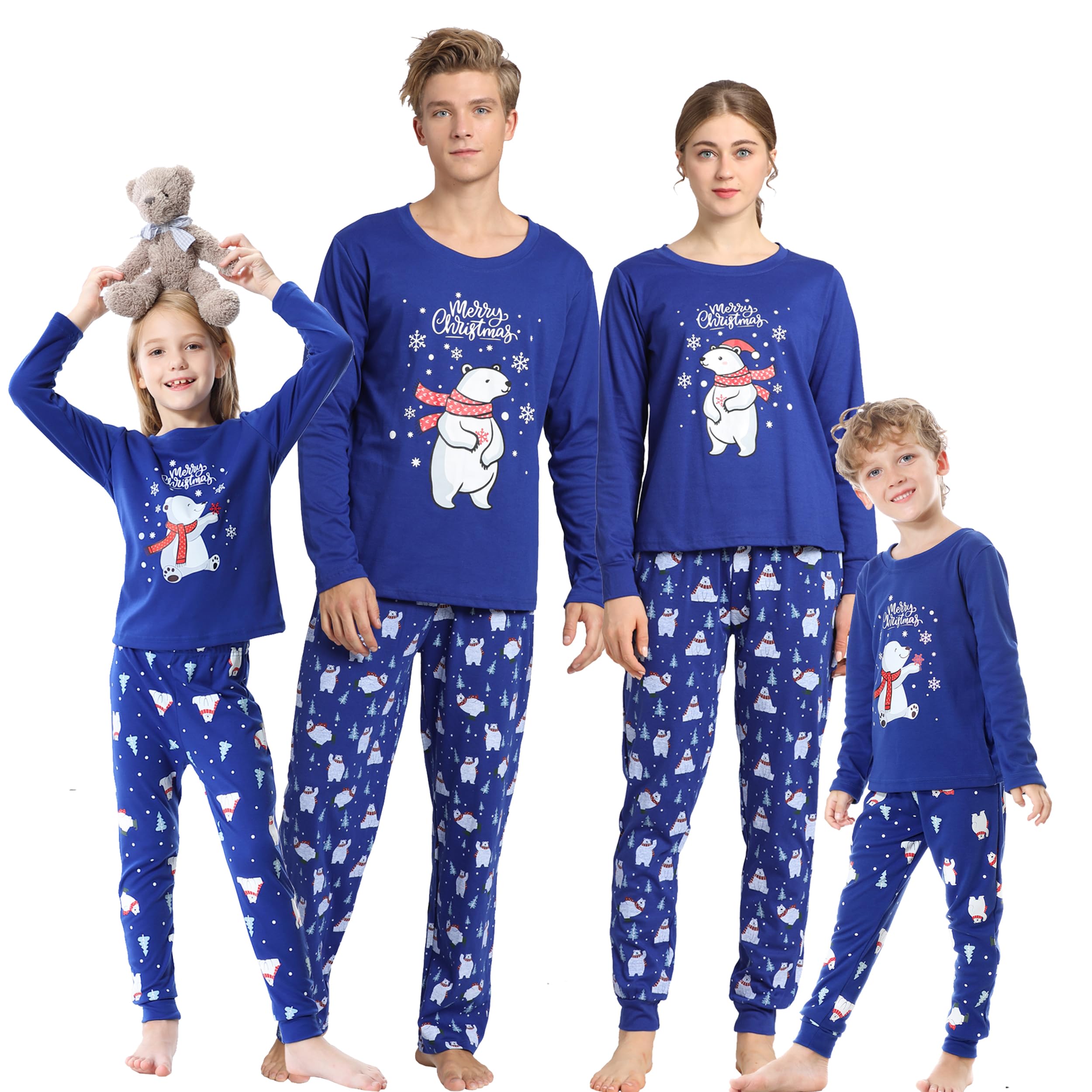 Christmas Family Matching Pajama Red Holiday Pjs Sets Cotton Sleepwear-image-22