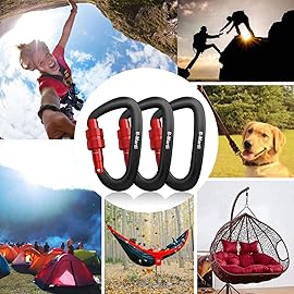 B-Mardi Carabiner Clips Heavy Duty 12kN (2697 lbs)-Lightweight Locking Carabiners for Camping, Hiking, Hammock, Dog Leash Harness, Outdoor and Gym etc, Keychains& Utility