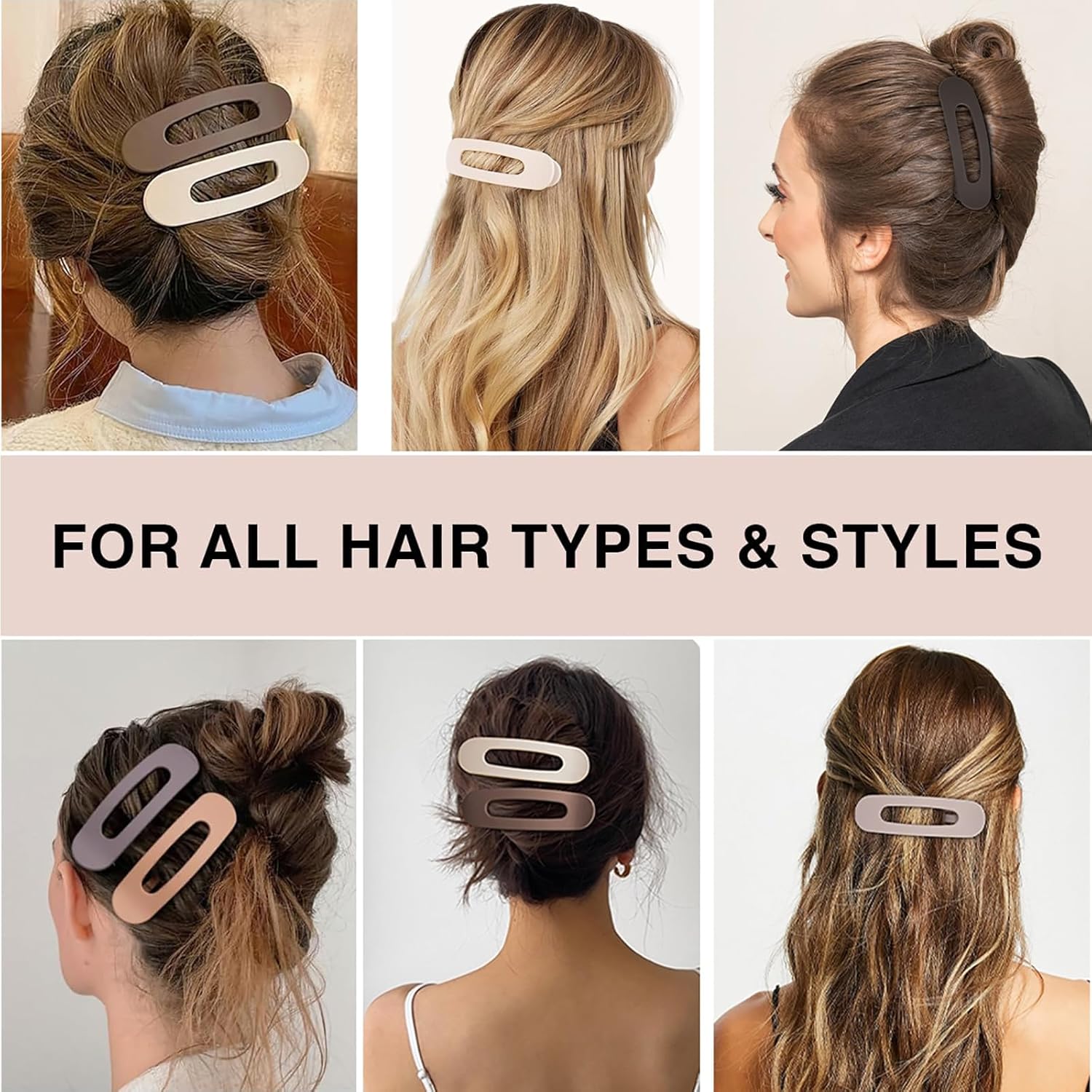 4 PCS Flat Claw Clips, Large Lay Flat Hair Clips for Women Girls, Strong Hold Non-slip Hair Claws for Thick Thin Hair (Matte 4) - Image 7