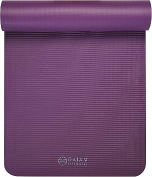 Gaiam Thick Yoga Mat, Exercise & Fitness Mat with Easy-Cinch Carrying Strap