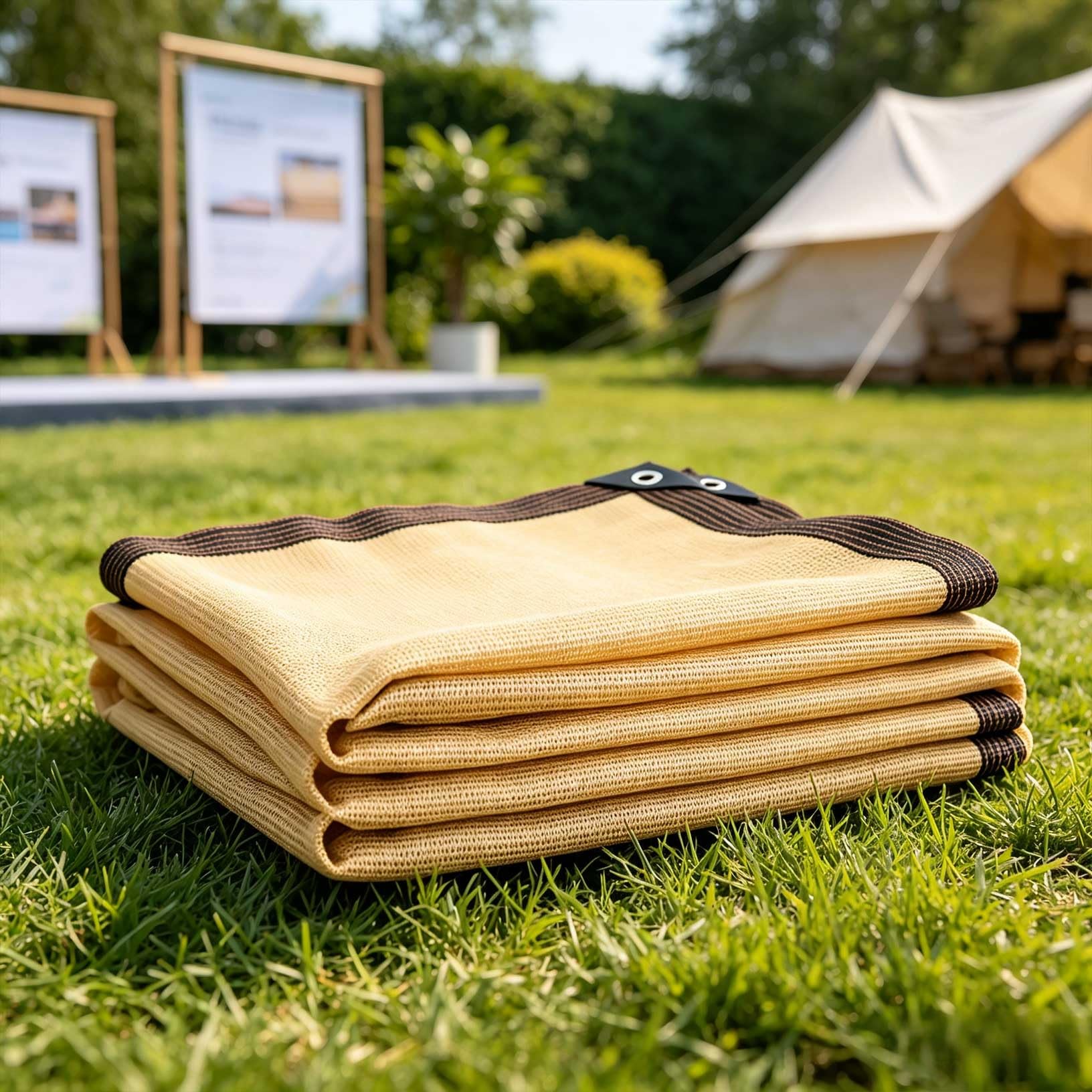 Malla Sombra Exterior 290 x 430 cm con Ojales 85% Protección Solar Toldo Vela de Sombra Transpirable, Resistencia Desgarro para Flores, Patio, Balcón, Plantas, Gallinero, Amarillo
