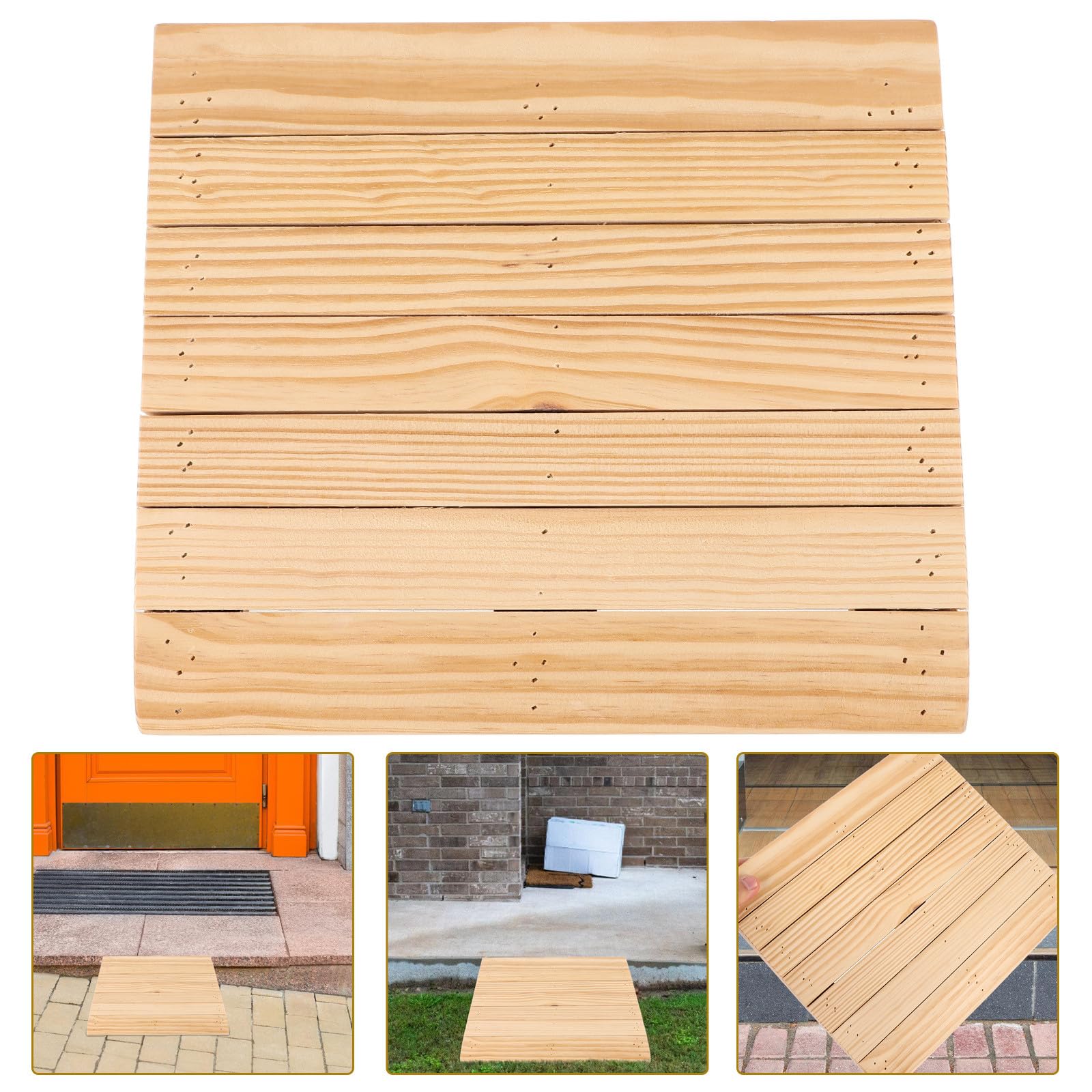 Rampa de Umbral de Madera Beige para Puerta y Escalón