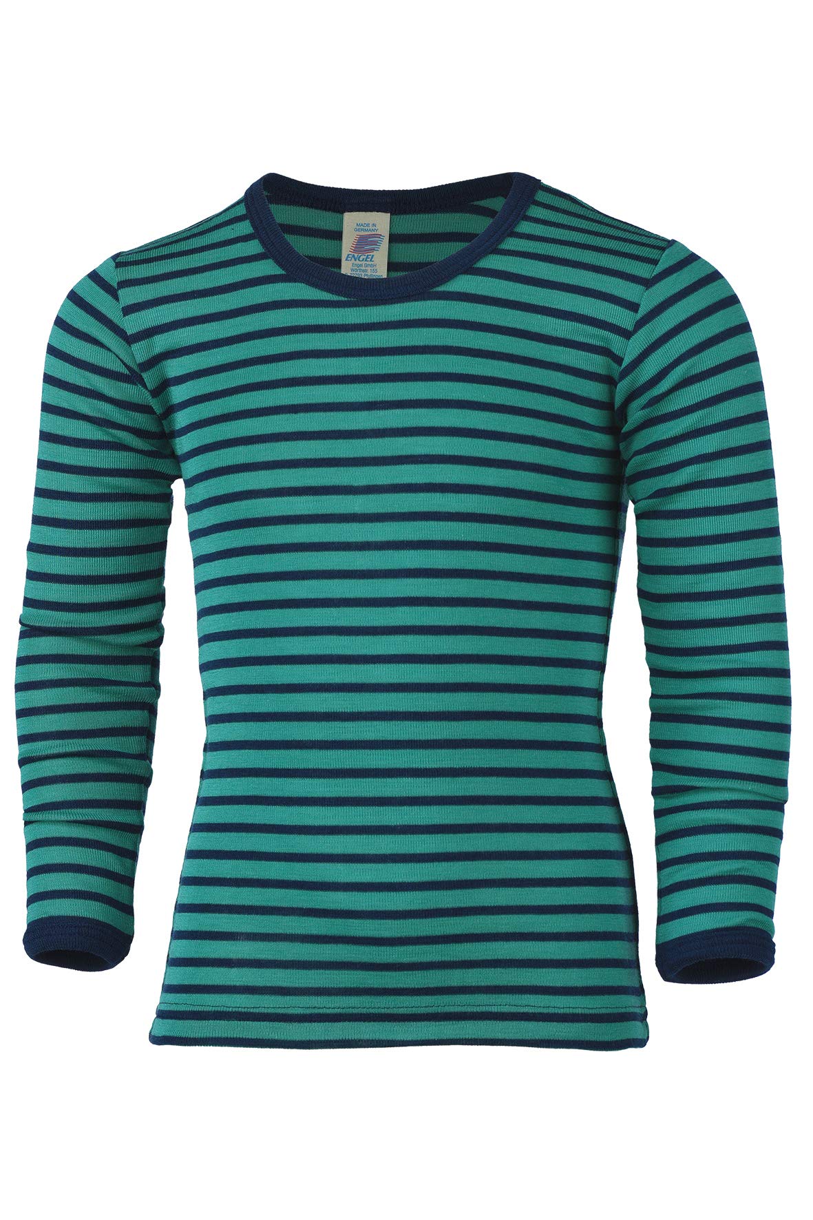 Engel Children's Organic Merino Wool & Silk Base Layer Top (3-4 Years - EU 104, Kingfisher/Navy)