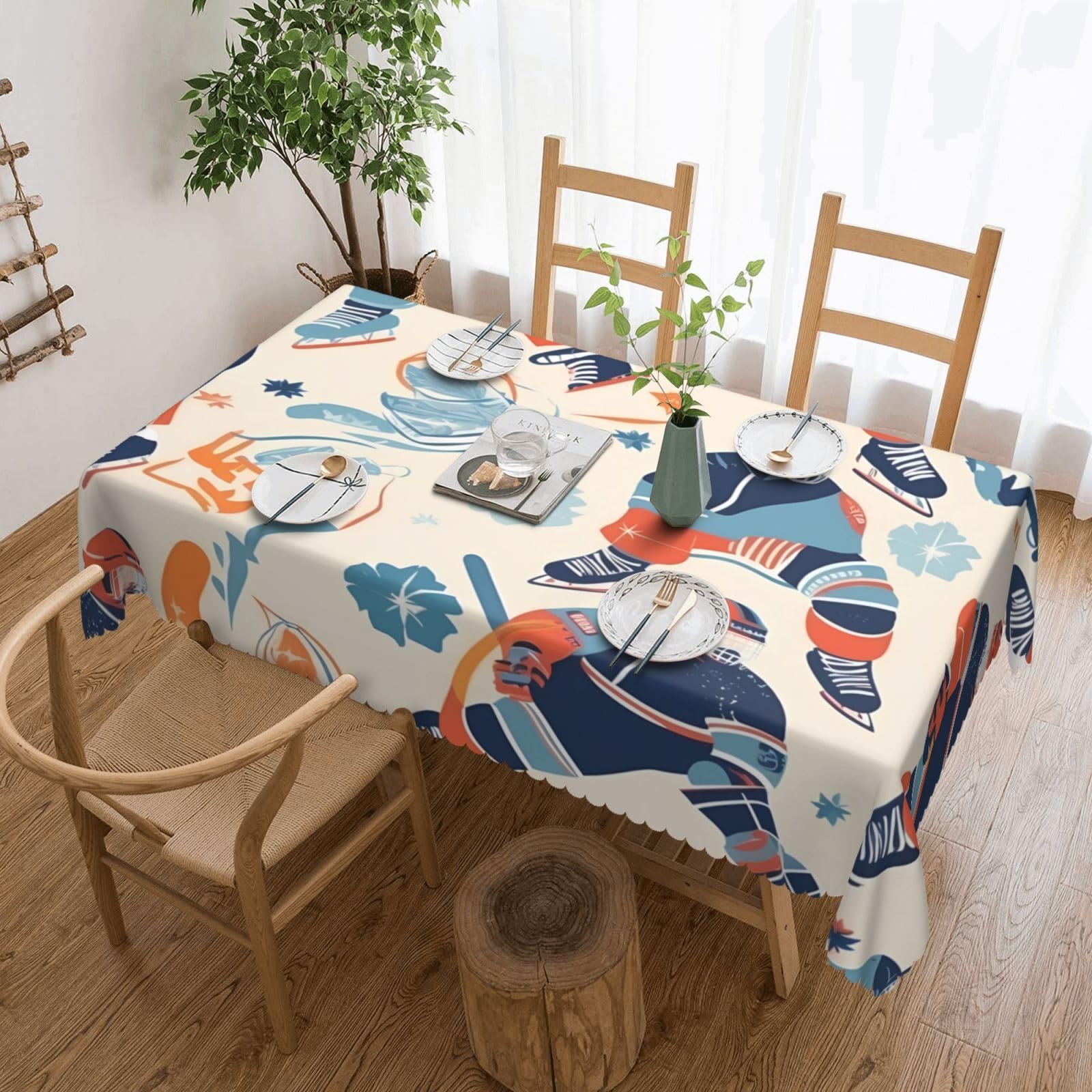 Nappe de hockey pour table rectangulaire de jardin et intérieur