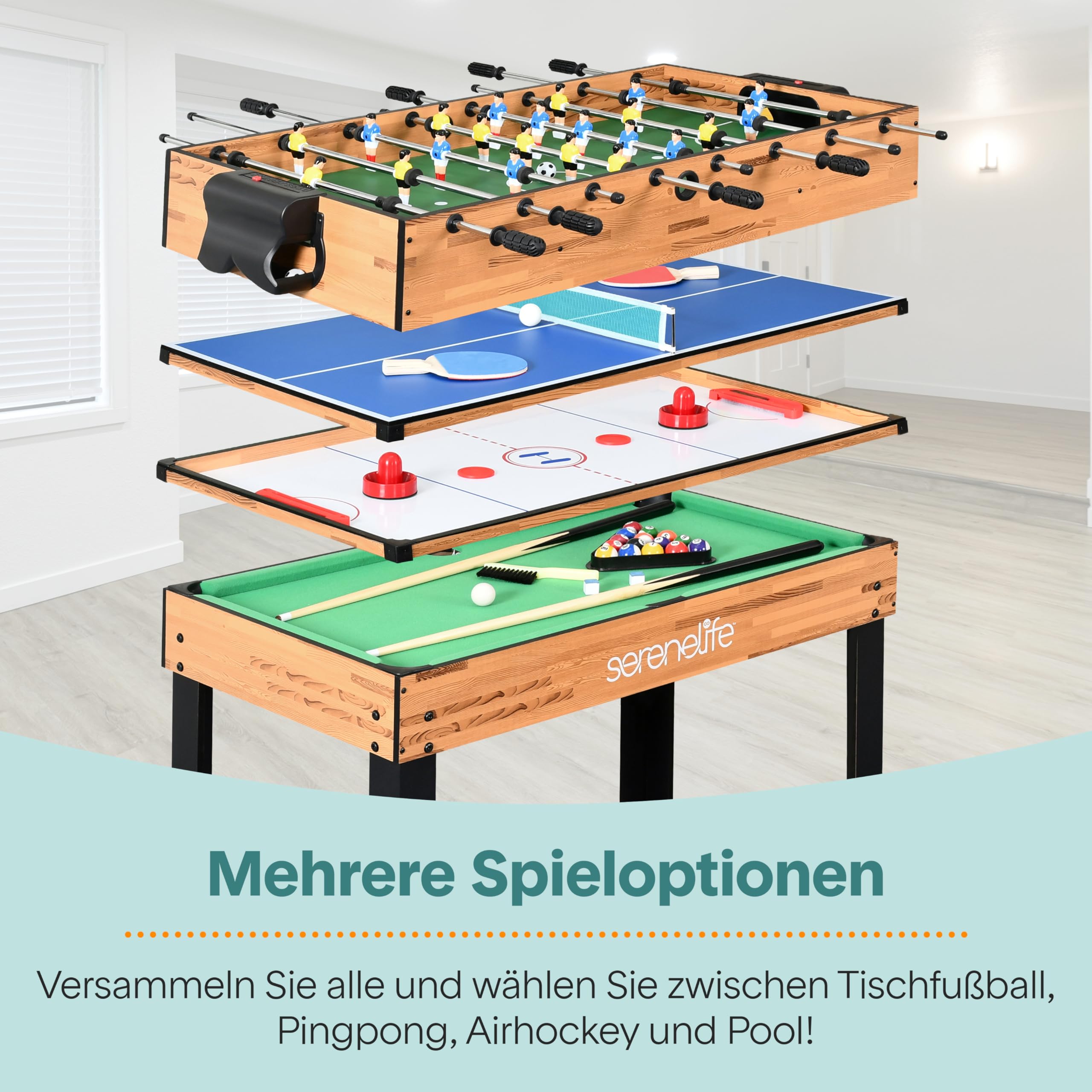 SereneLife Multifunktionstisch – Mehrere Spiele in einem