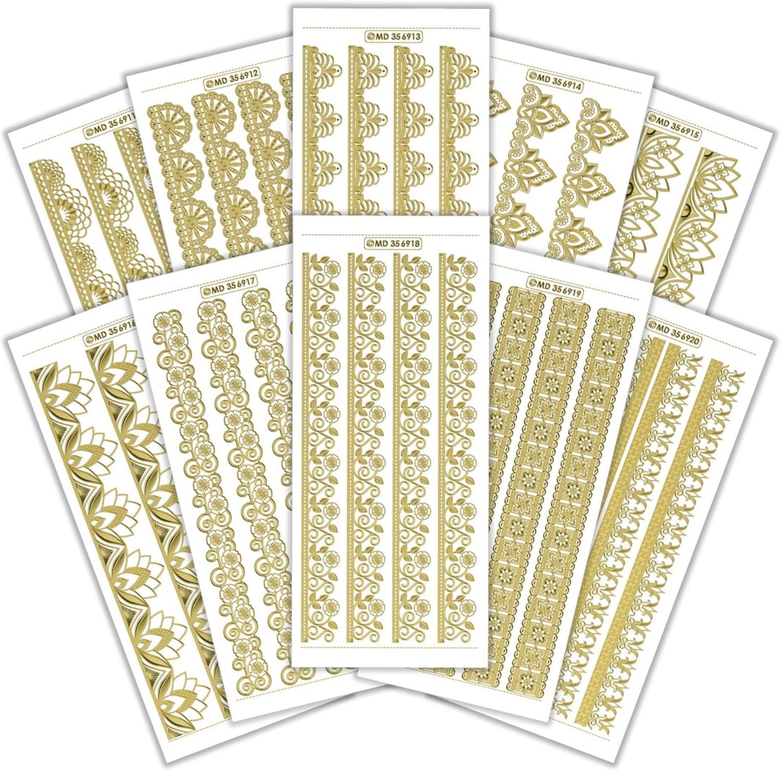 Peel Off Stickers Double Embossed – High Quality Craft Stickers for Card Making, Scrapbooking, Papercrafts, DIY Projects & Decorative Labels - 10 Sheets, One Size