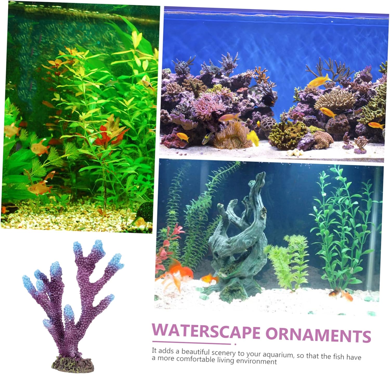 3pcs Aquarium Landscaping Coral Fish Tank Decor Aquarium Coral Landscape Aquarium Coral Decor Fish Tank Accessory Shrimp Feeding Dish Botanical Decor Accessori