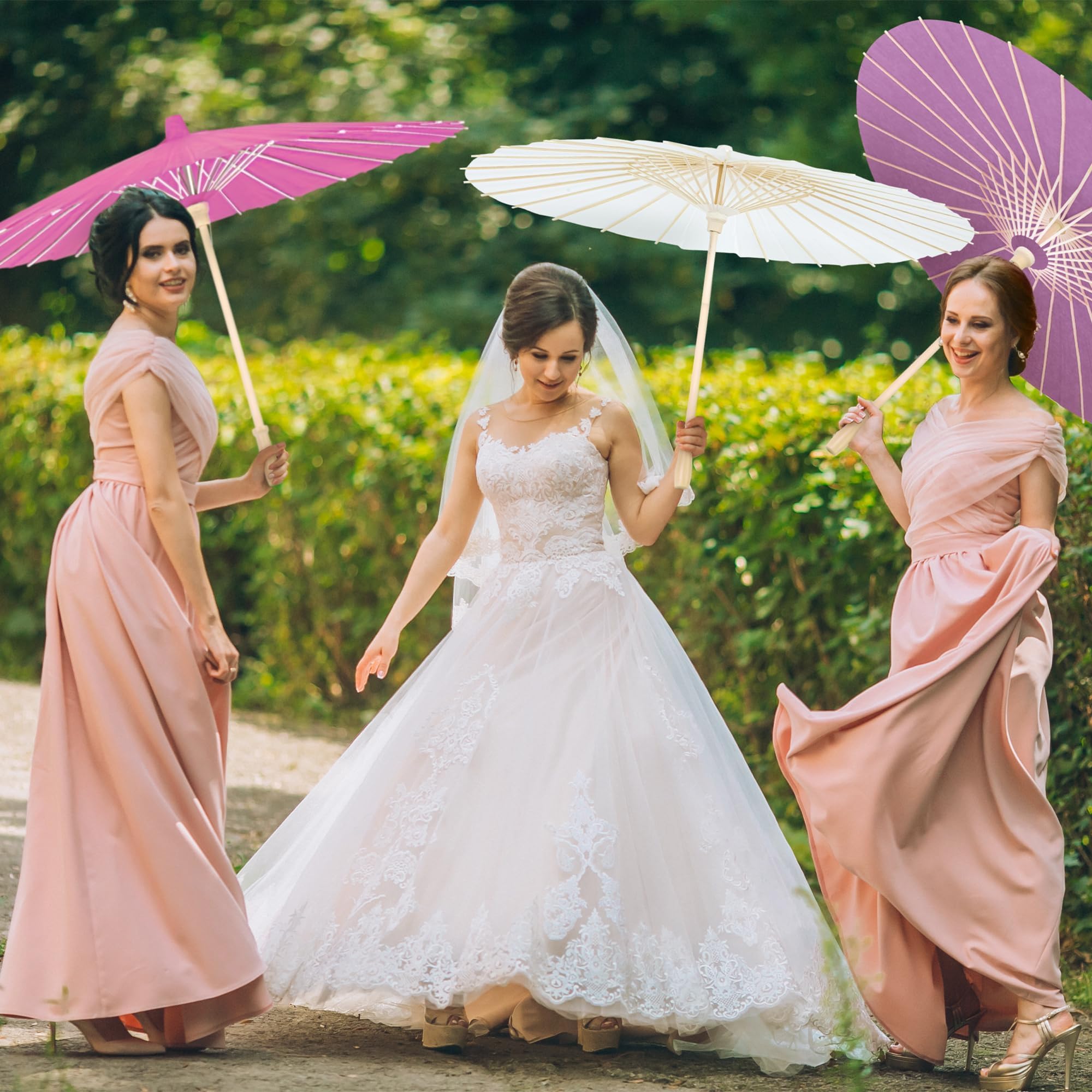 Aodaer Papierschirme, chinesischer japanischer Sonnenschirm, 84 cm, dekorativ, geöltes Papier, Basteln, für Hochzeit, Brautparty, Dekoration, Fotografie, Requisiten, 8 Farben, 24 Stück
