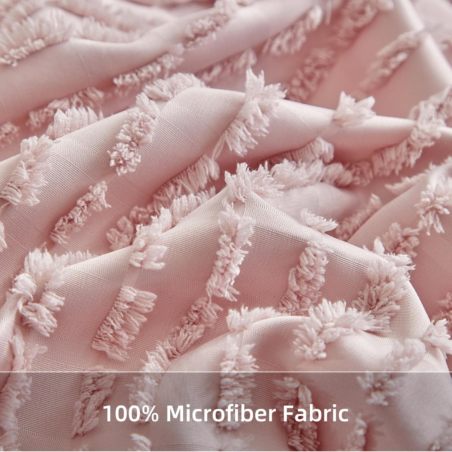 WARMDERN Pink Pillow Covers Queen Standard Pillow Cases Soft Microfiber Pillow Cases Set of 2 Boho Textured Pillowcase with Envelope Closure(Pink, Queen/Standard 20x26 Inches) - Image 3