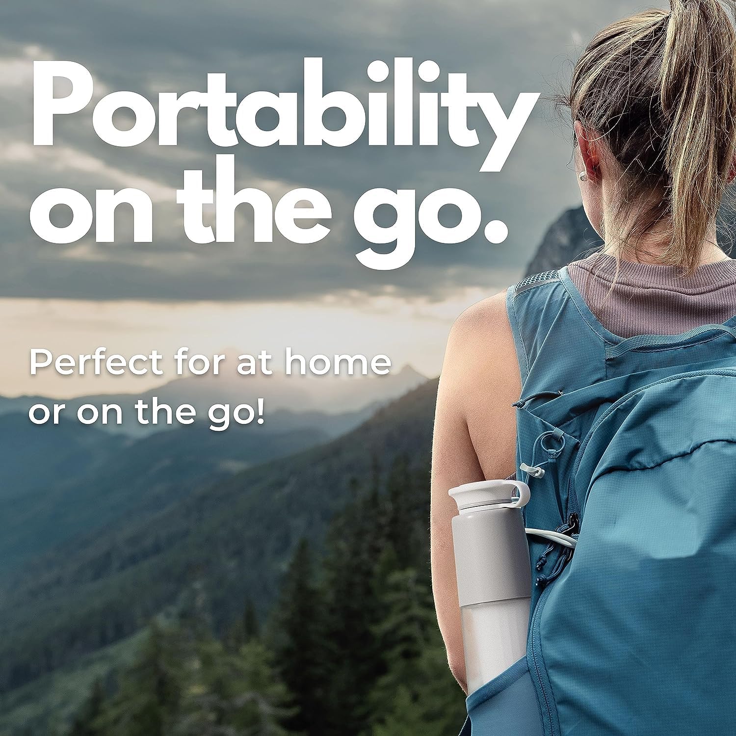 KLUFO Portable Bidet, Travel Bidet Water Jet with 2 Pressure Levels - Electric Portable Bidet for Travel with 260ml Water Bottle, Portable Bidet for Women, Hand Held Bidet