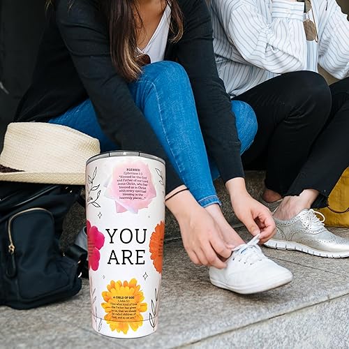 Miniatura 8 de Vaso cristiano para mujer, taza de viaje estética con versículos bíblicos y flores alentadores, regalos cristianos para mujeres, amigas, mamá,