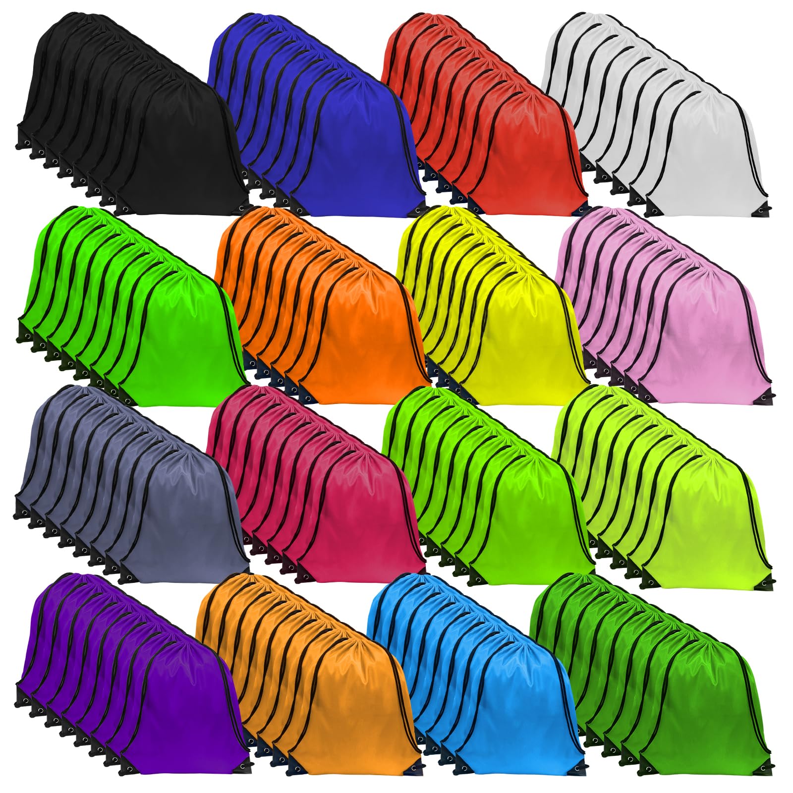 GoodtoU Nylon Backpacks - Drawstring Bags for Sport, Traveling, Team (16 Colors, 128Pcs)