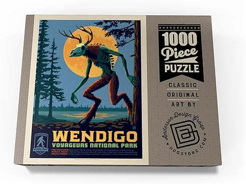 Vista 21 de MyPuzzle Legends of The National Parks: Voyageurs' The Wendigo, póster vintage, rompecabezas premium de 500 piezas para adultos