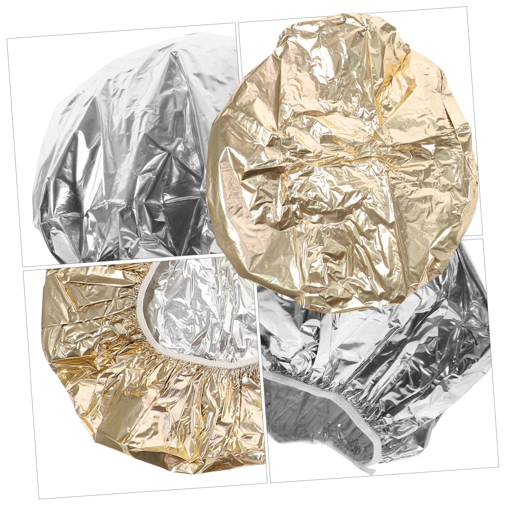 BIUDECO Hair Processing Hats 4pcs Tinfoil Hair Caps Bath Cover Elastic Band One Size Fits Most