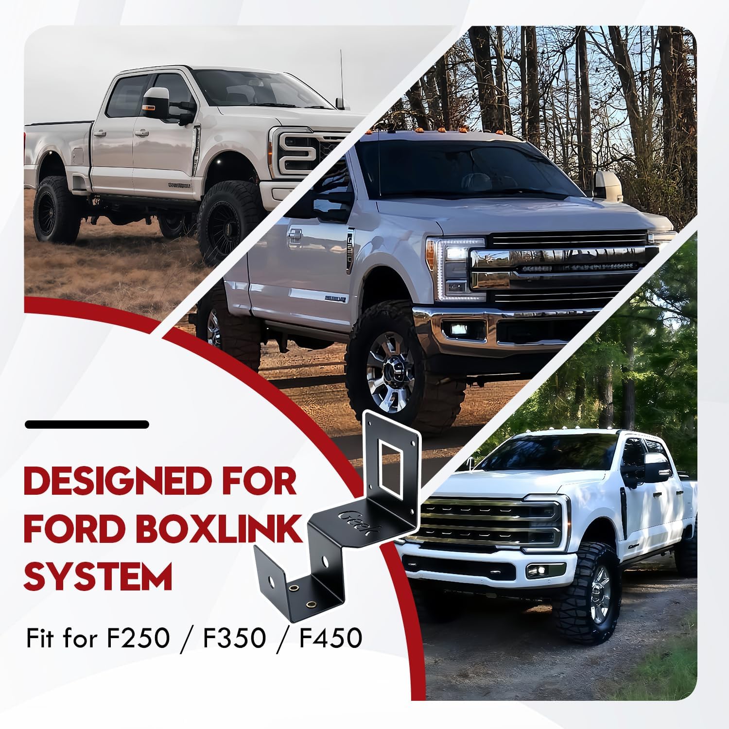 Truck Bed Hitch Holder for Ford BoxLink System, 3" Receiver Hitch Storage Mount for F250 F350 F450 (2017-2025), Heavy Duty Trailer Hitch Organizer, Truck Bed Accessories