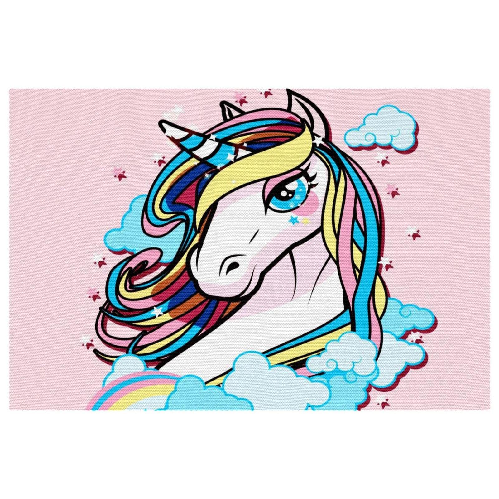 Set de table licorne pour repas de fête et goûters d'enfants joyeux en lot de 6
