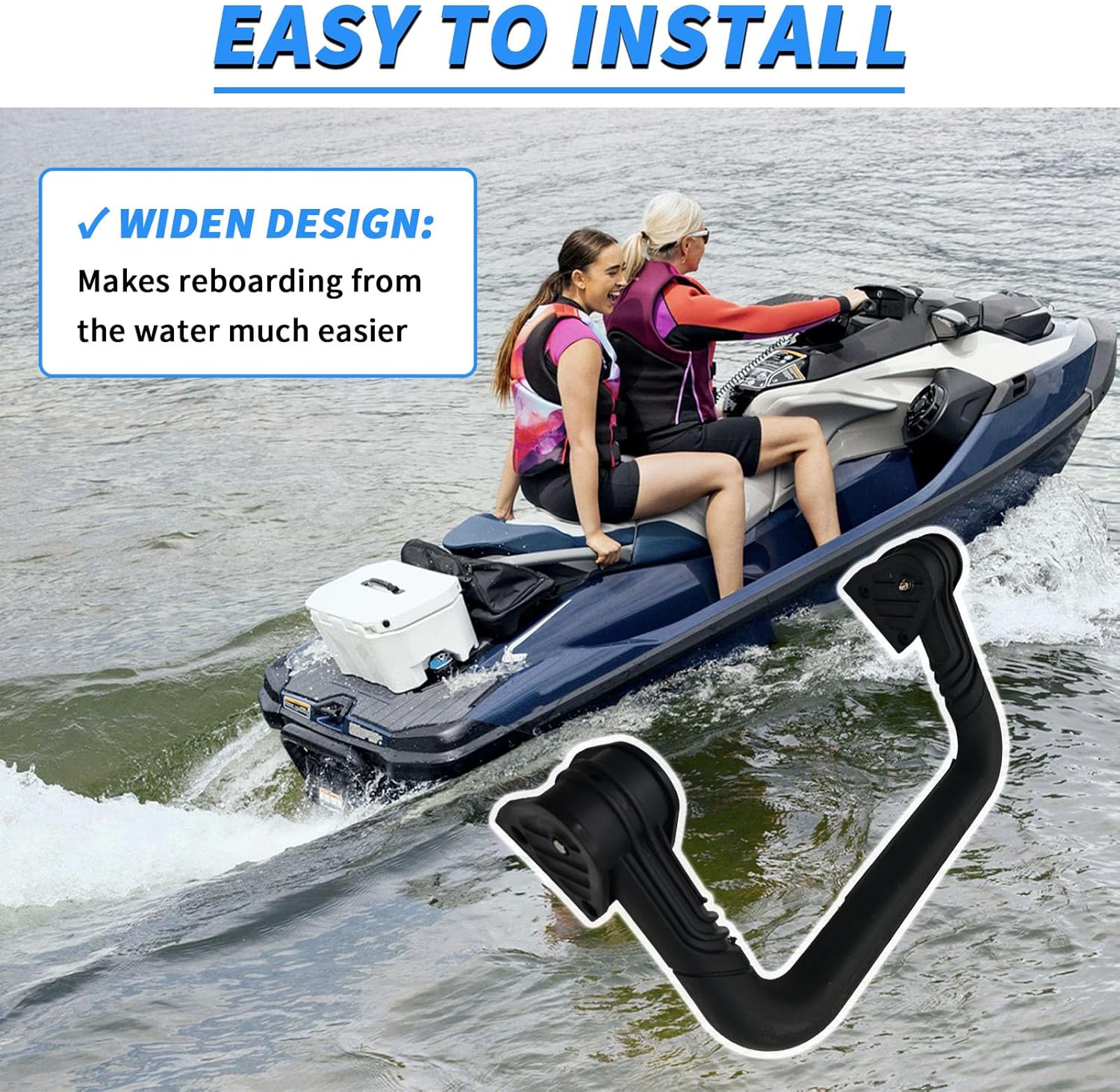 Boarding Ladder Step Replacement for Sea-Doo GTX/RXT/RXT X/Wake Pro 2018-2023, Retractable Spring-Loaded Boarding Ladder Replace OEM # 295100747 295100869