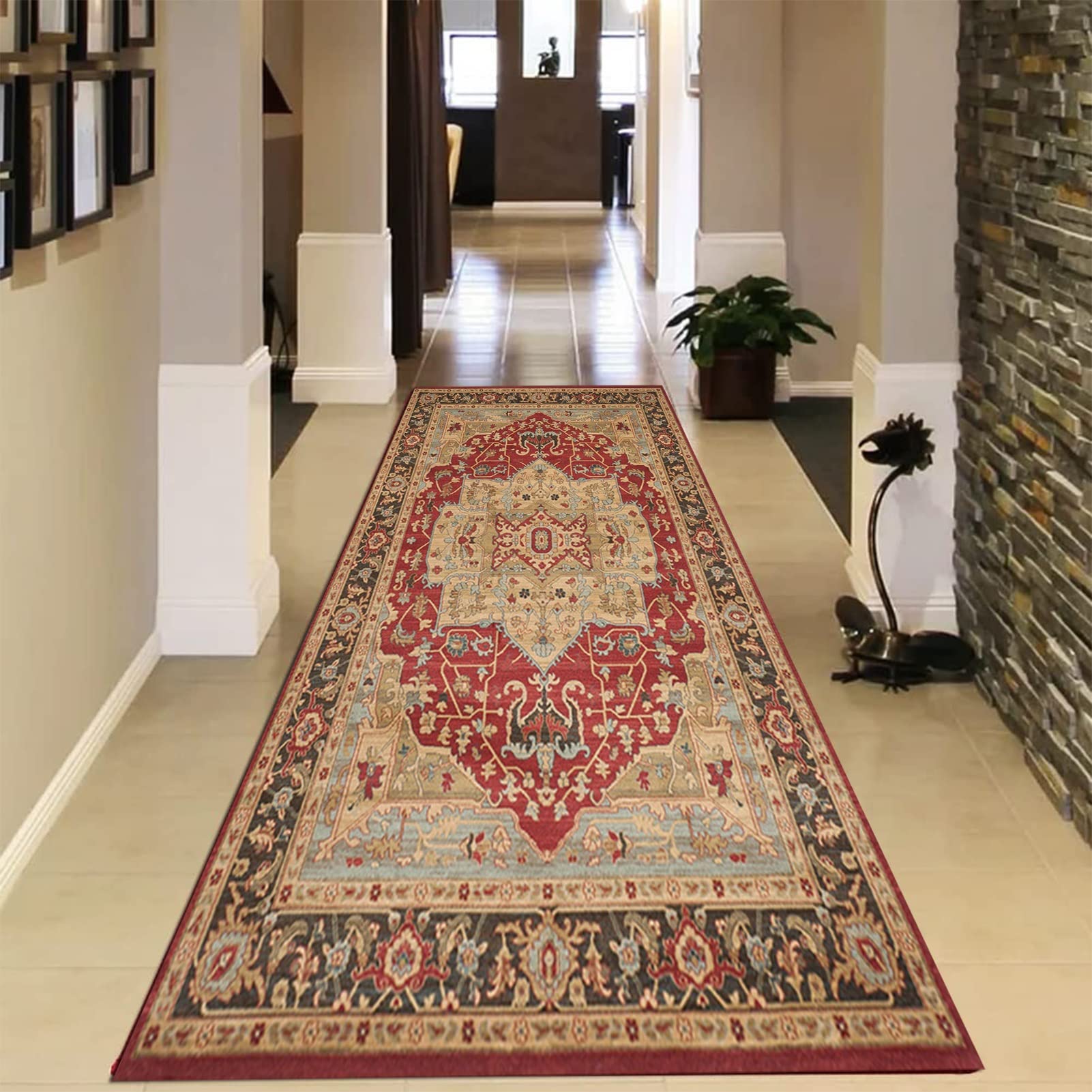Runner per tappeti da esterno per interni per corridoio, 100 cm/1,5 m/2 m/2,5 m/300 cm/350 cm/4 m/4,5 m/5 m/6 m di lunghezza per tappetino antiscivolo per ingresso corridoio corridoio ( Size : 140*350