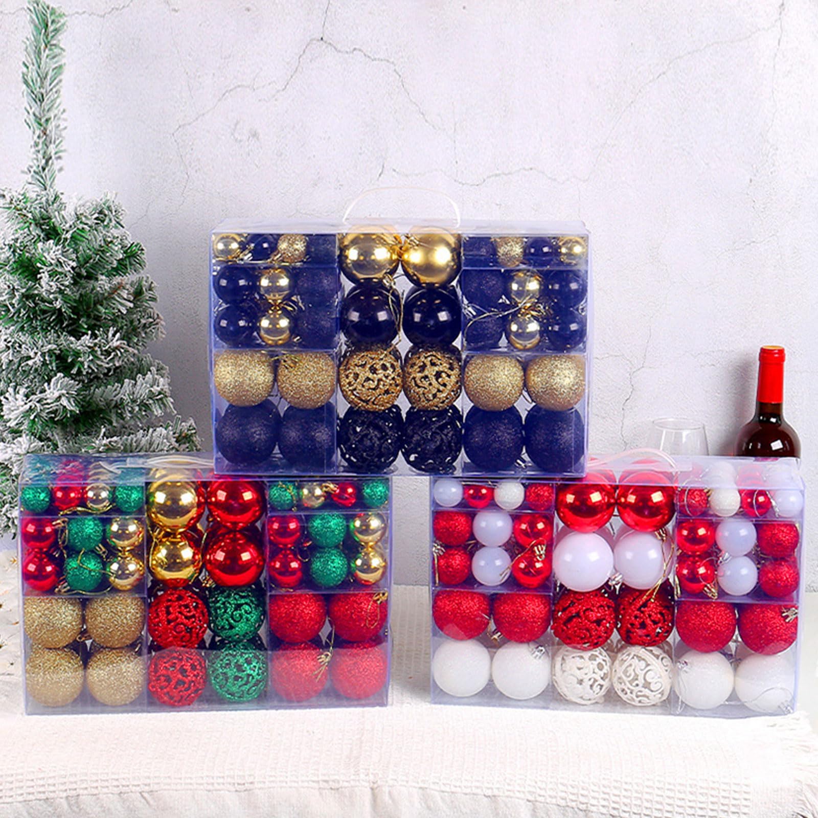 Generisch 100 Stück Weihnachtskugeln, Verschiedene Anhänger, bruchsicheres Ornament Set, Weihnachtsbaumschmuck, hängende Dekoration, Weihnachtskugel Ornament