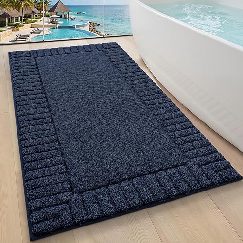 Miniatura 15 de LUMI Alfombras de baño antideslizantes con parte trasera de goma, alfombra de baño de microfibra de felpa extrasuave, absorbente, lavable a máquina,