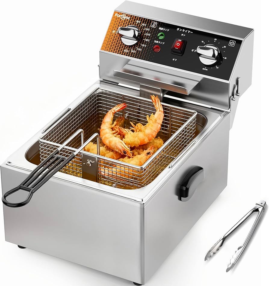 Amazon.co.jp: FortSync 電気フライヤー 業務用 タイマー機能 卓上
