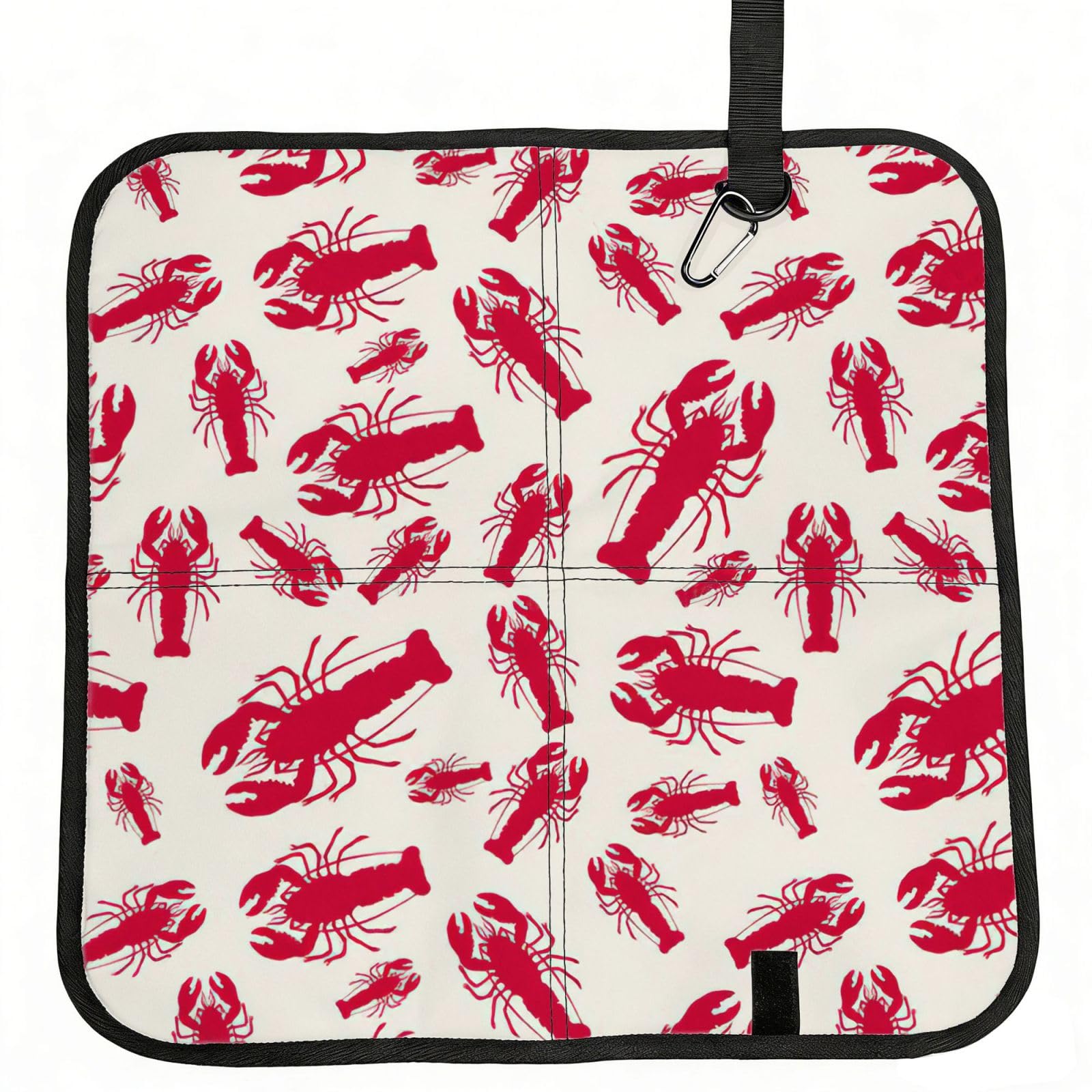 NImongt Red Lobster Print Portable Chair Pad Foldable Seat Cushion Outdoor Seating Office Picnic Camping