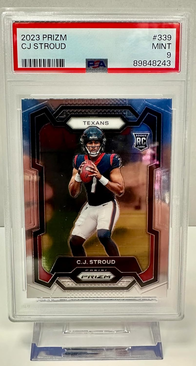 CJ Stroud PSA Graded 9 Mint Rookie Card Collectible Football Card - 2023 Prizm Football Card #339 (Texans)