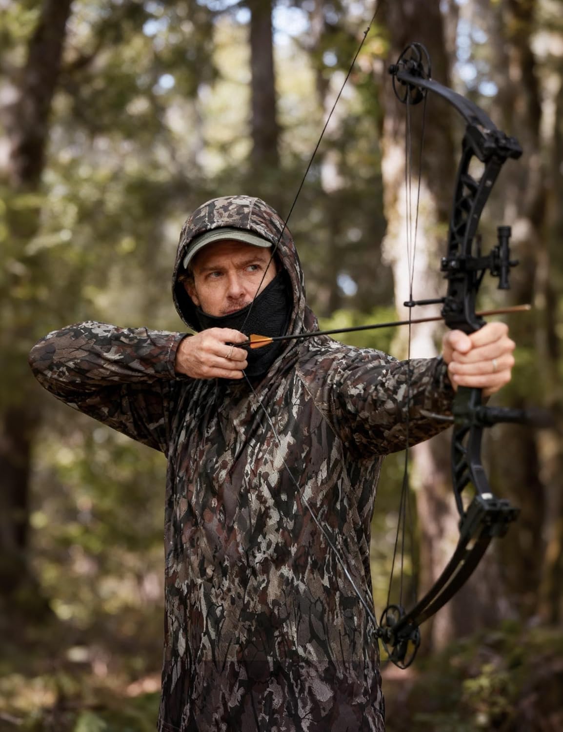 FISHEAL UPF 50+ Men's Hunting Camo Hoodie, Long Sleeve Sun Protection Fishing Shirt, Lightweight Quick Dry Pullover Outdoors - Image 2