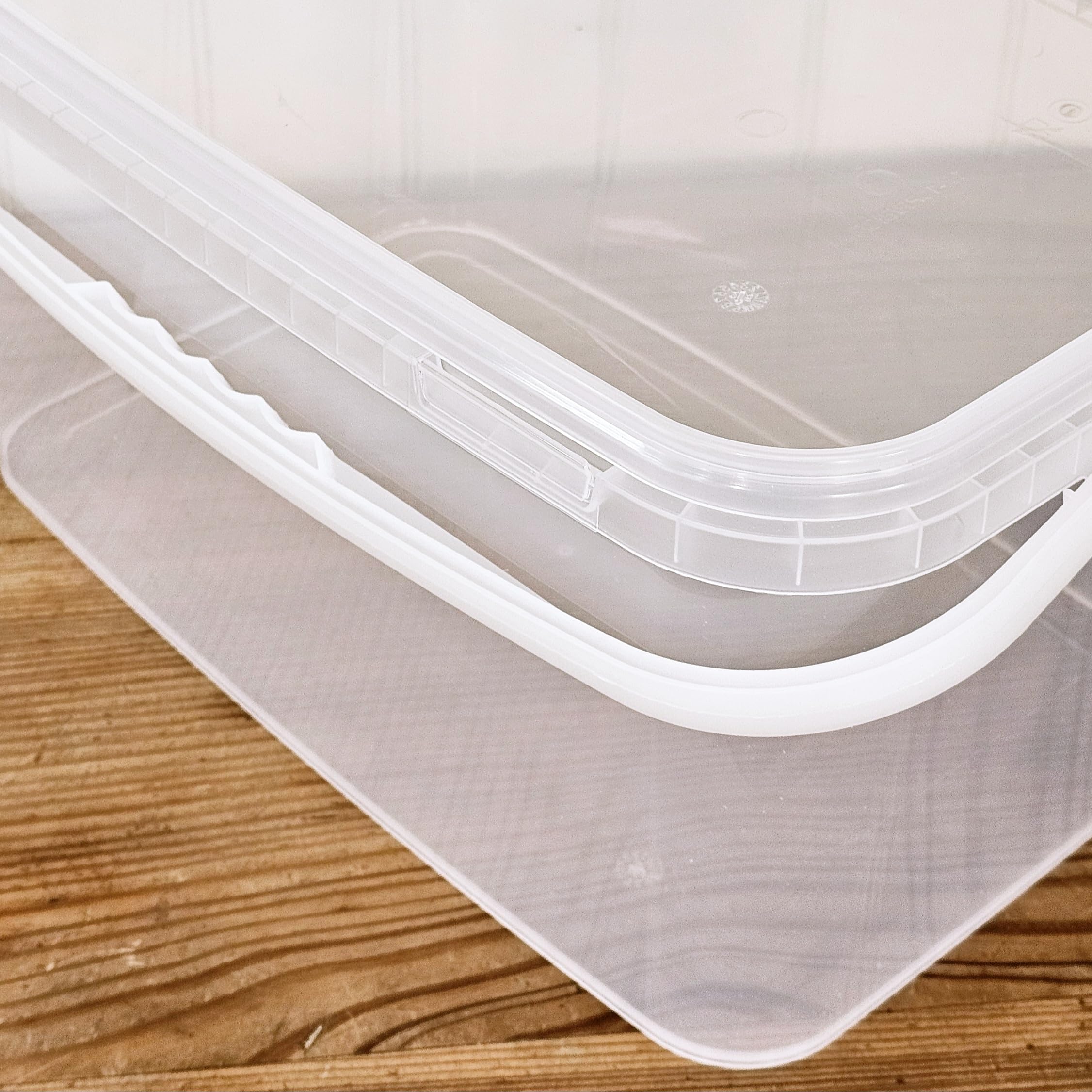 Rechteckiger Eimer mit Deckel Transparent 10L Lebensmittelecht, Luftdicht & Auslaufsicher Stapelbarer PP Kunststoffbehälter mit Henkel Vorratsbehälter für Lebensmittel, Haushalt & Gewerbe (20, 10 L)