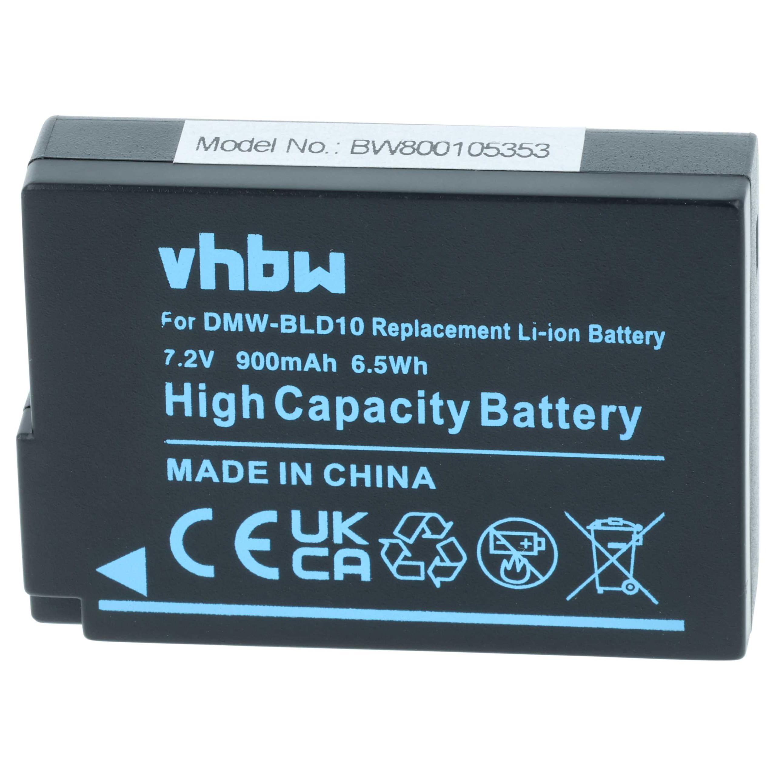 vhbw 2x batteria compatibile con Panasonic Lumix DMW-GF2KK, DMC-GX1X | fotocamera (900mAh, 7,2V, Li-Ion), infochip