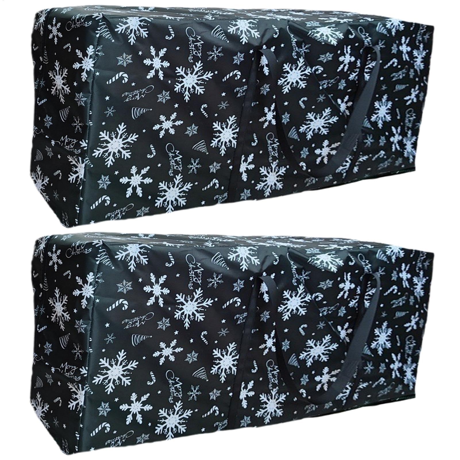 Lot de 2 sacs de rangement pour sapin de Noël – Sacs de rangement robustes | pour sapin de Noël jusqu'à 2,7 m, indéchirables en Oxford 420D avec poignée renforcée et fermeture éclair, sac de rangement