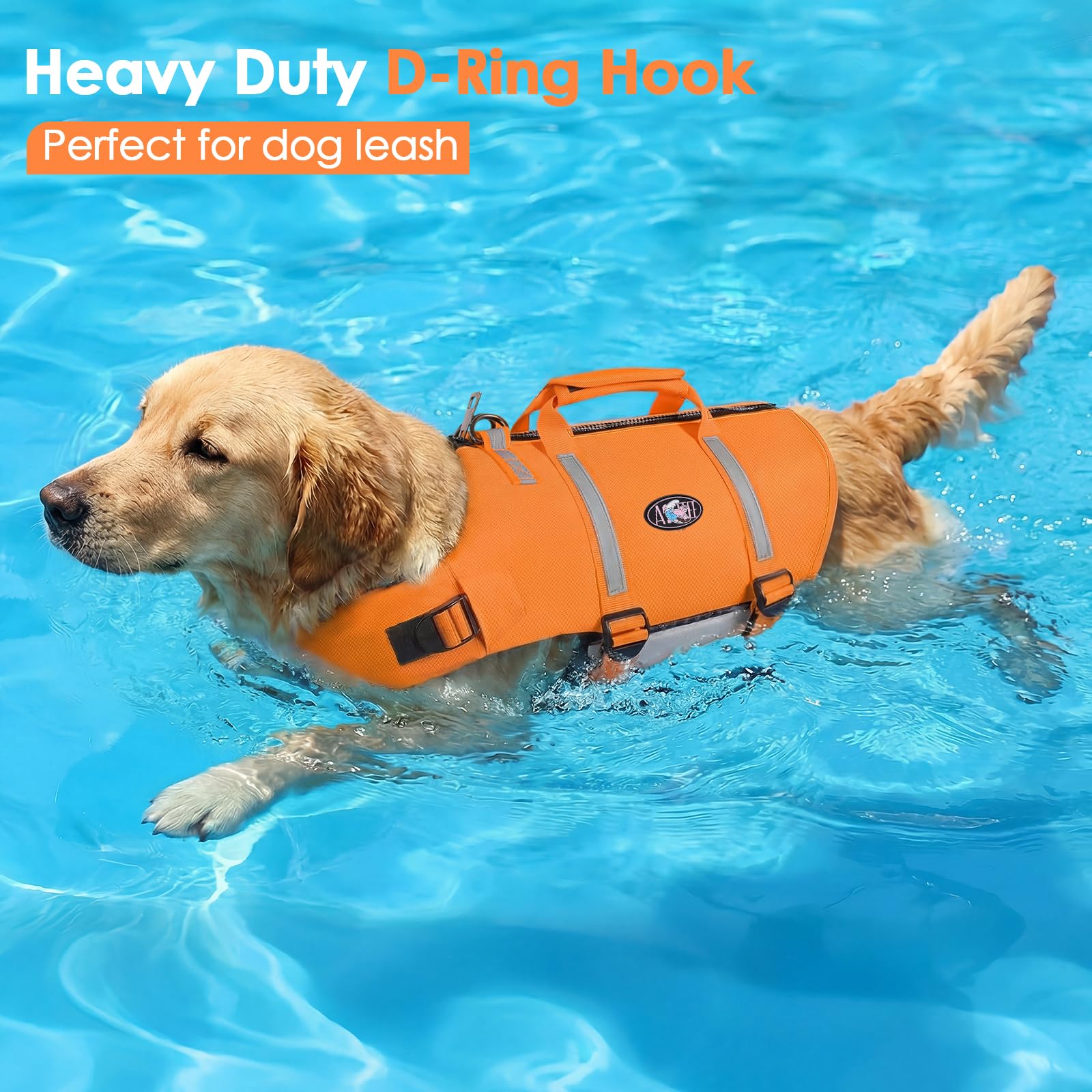 AOFITEE Chaleco Salvavidas para Perro, Chaleco Salvavidas Ripstop para Nadar con Alta Flotación, Traje de Baño Reflectante para Perros con Asa de Rescate y Cremallera, Chaleco de Natación para Perros