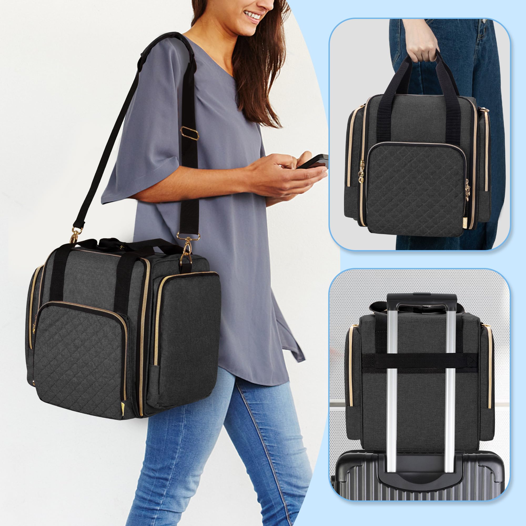 LUXJA Sac de rangement pour médicaments avec 4 étuis intérieurs amovibles