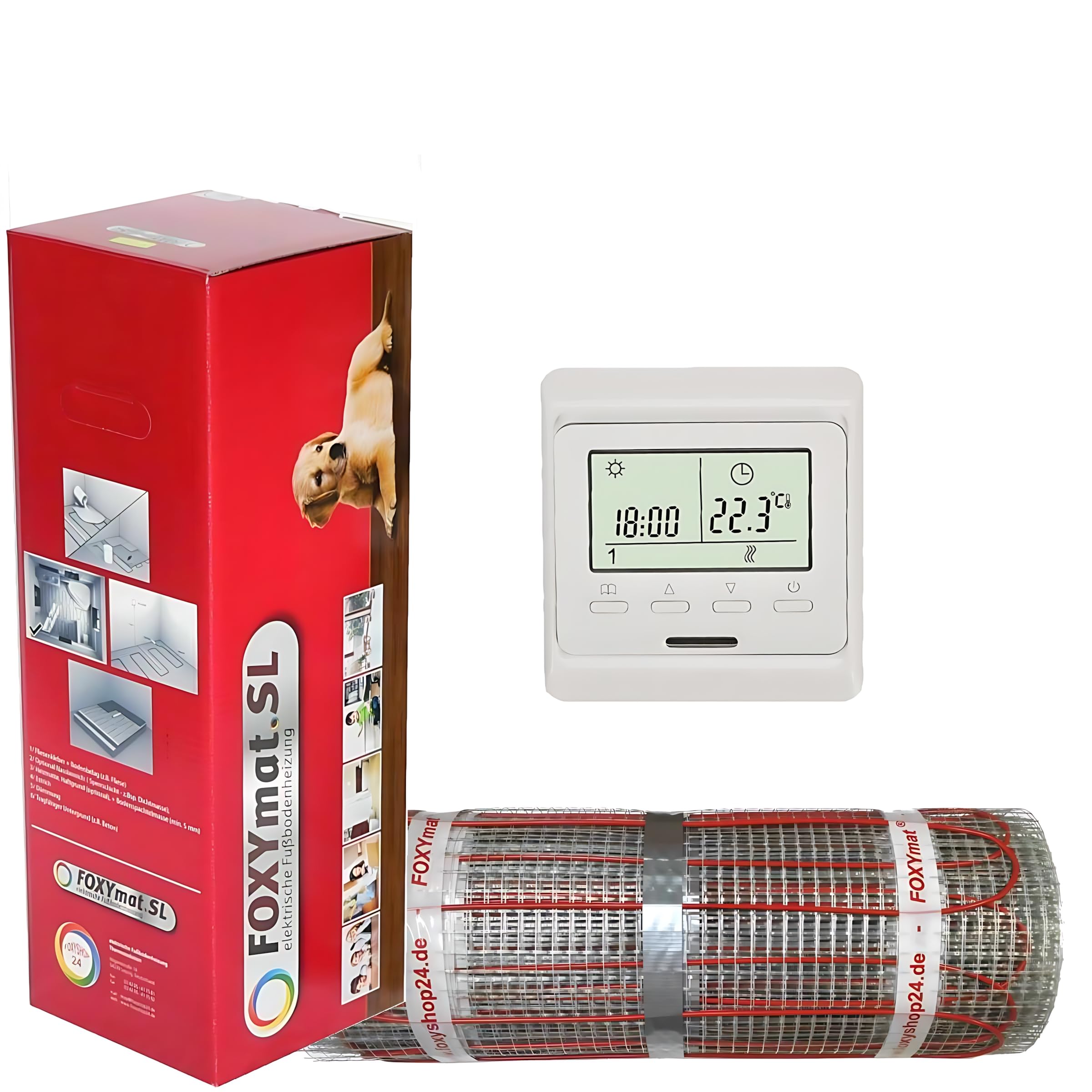 FOXYMAT.SL RAPID elektrische Fußbodenheizung, 2.0 m² (0.5m x 4m)