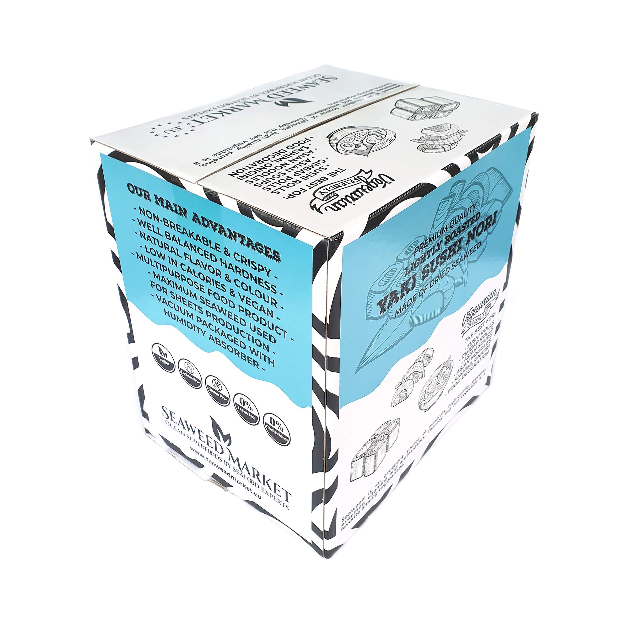 Nori Lot de 50 feuilles pleines de 140 g légèrement torréfiées