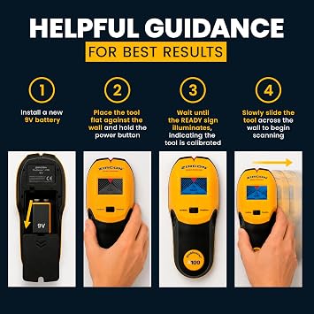 Zircon StudSensorTM A100 Stud Finder w/Live Wire Detection
