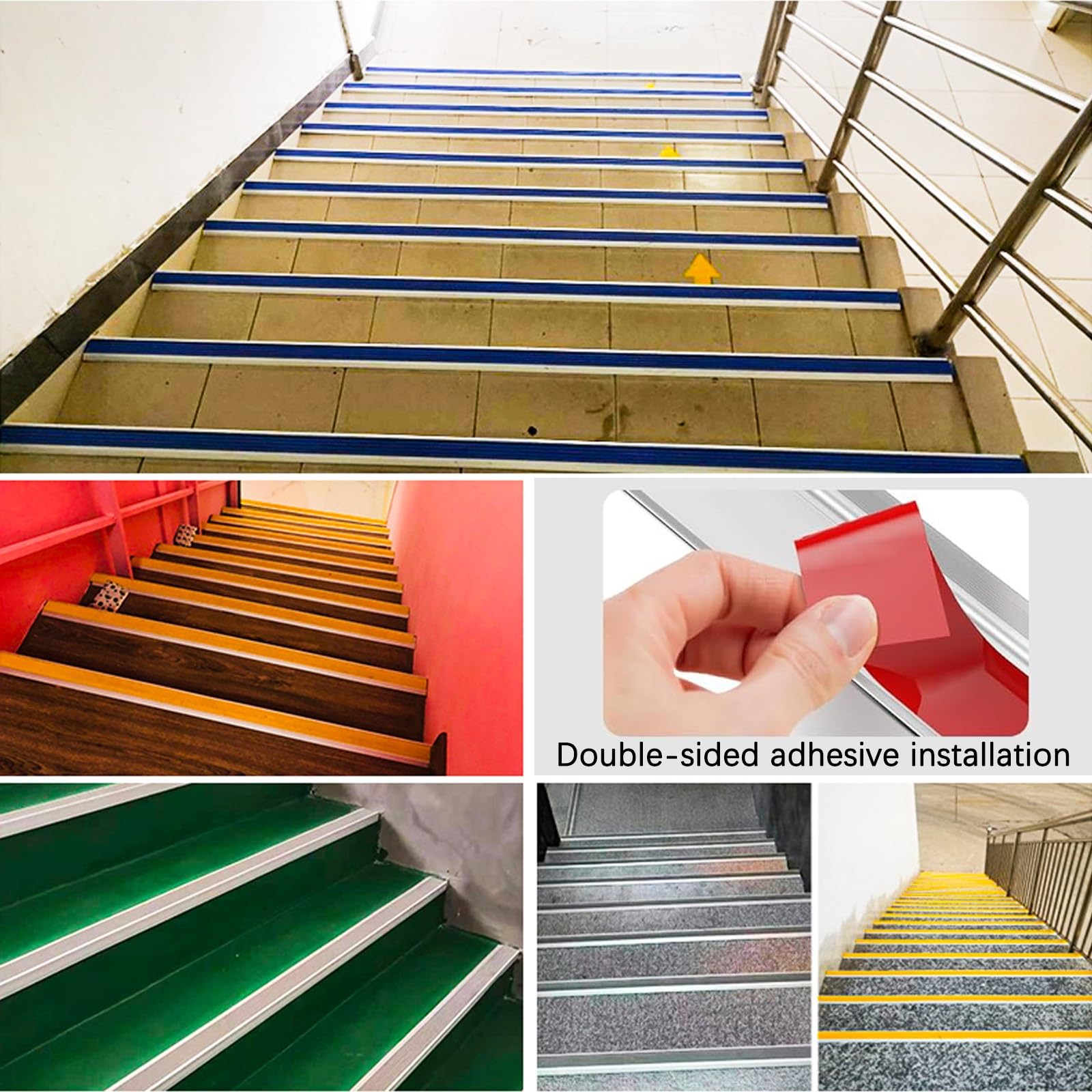 Perfil De Autoadhesivo De Borde Para Escaleras, Edge De Escaleras | Aluminio | Plata, Tiras Antideslizantes Para Peldaños Esquina Cantos Protector Nariz De Escalera De Caucho(Negro,1mx2.1cmx5.5cm)