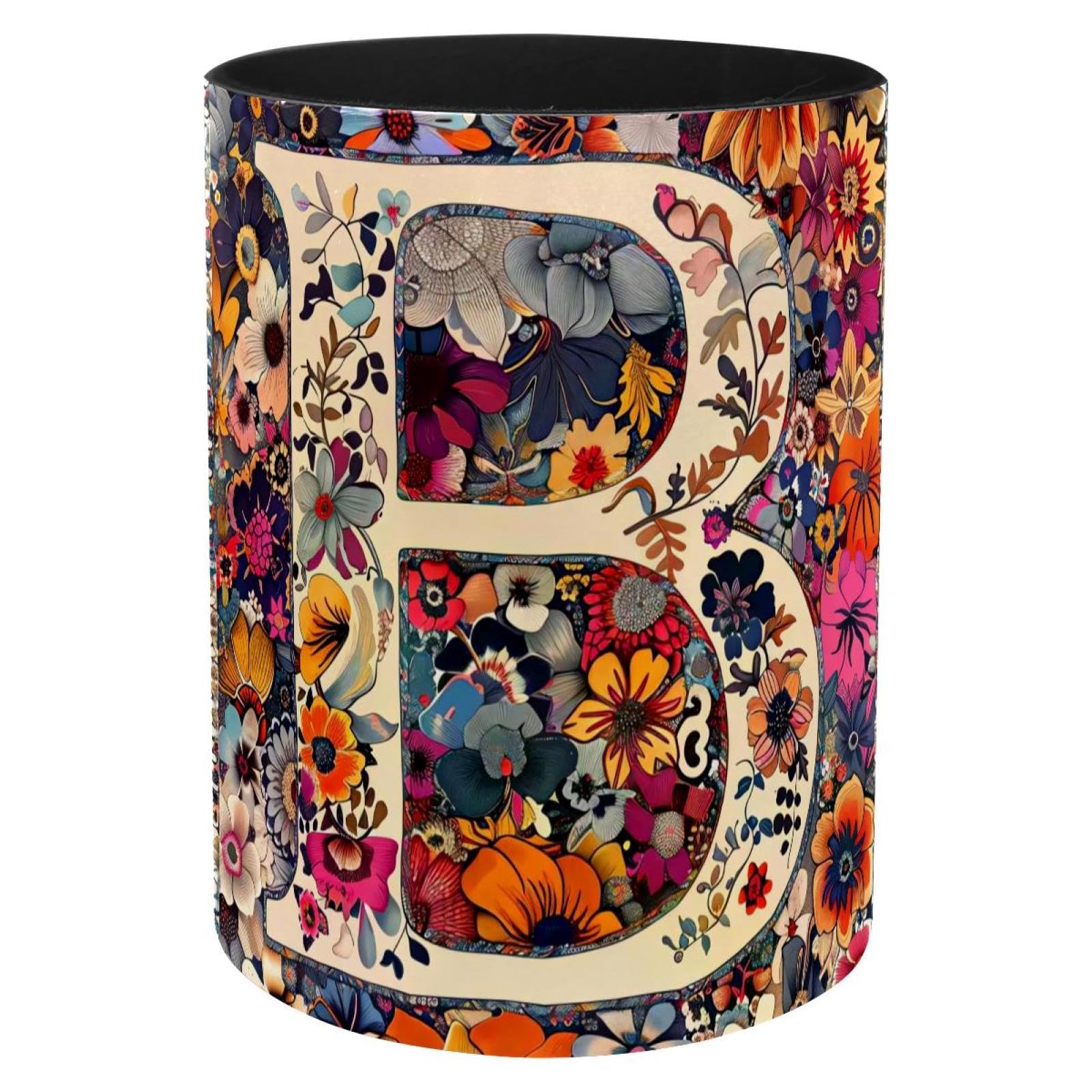 Pot à crayons lettre B avec fleurs idée cadeau bureau et école