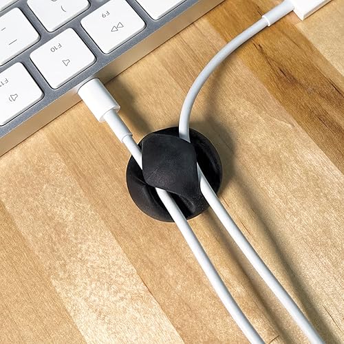 Miniatura 5 de Wrap-It Storage Clips para cables  (surtido de 28 unidades) negro  Soporte de cable de escritorio y mesita de noche para teléfono y mesita de noche