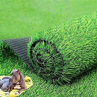 Nisorpa Artificial Grass Rug 10m x 1m, Natural Realistic Fake Grass Roll, 30mm Pile Height, High Density Artificial Grass Astro Turf Lawn Mat for Indoor Outdoor, Green, 33x3.3ft