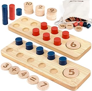 Montessori Math - Counting Pegs - Addition and Subtraction Games Math Manipulatives for Preschool - Montessori Teacher Classroom Material