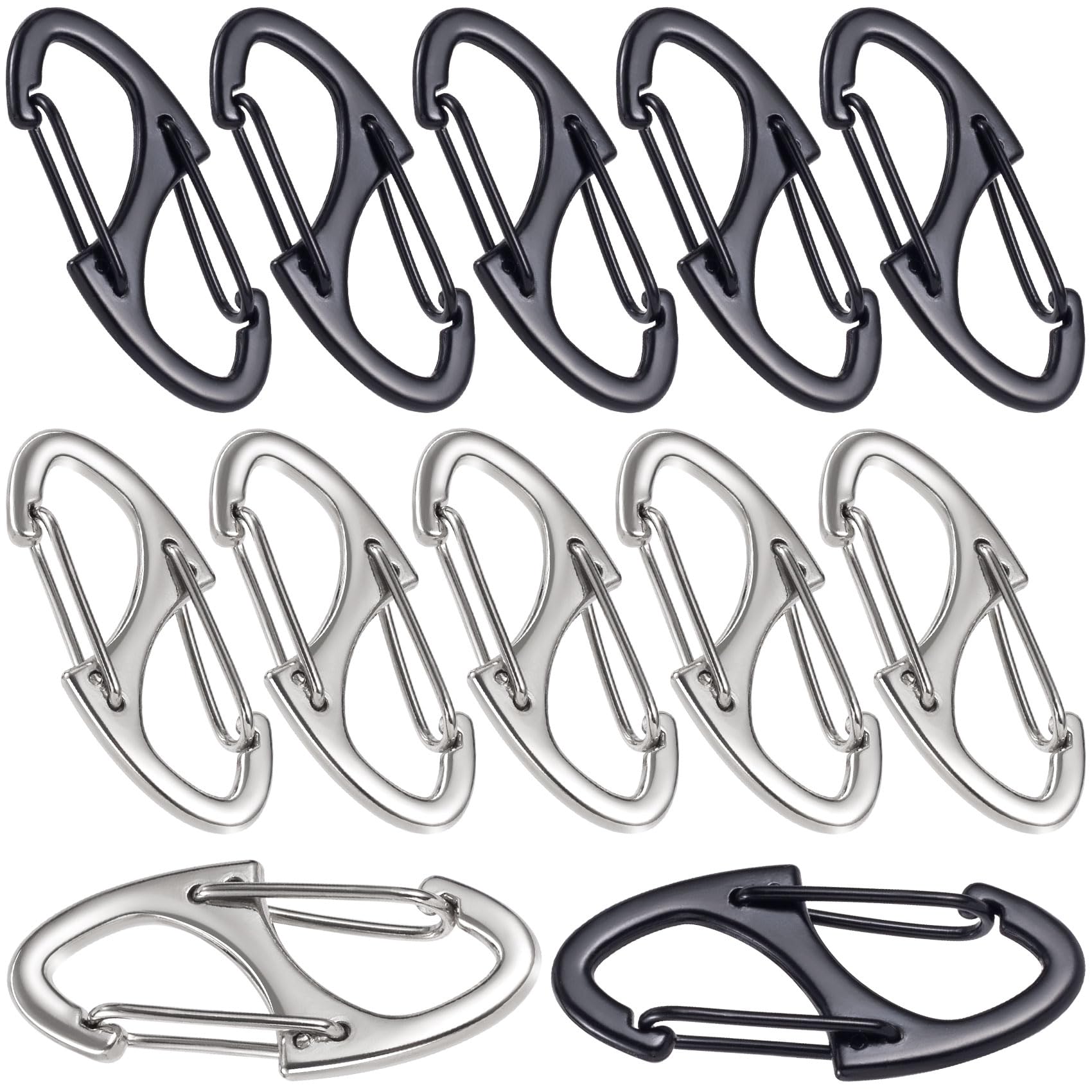 HINZIC 12pcs Anti Theft Zipper Locks, Dual Opening Theft Deterrent Clasps, Zipper Clips Replacement for Backpacks, Luggage, Clothing, Traveling