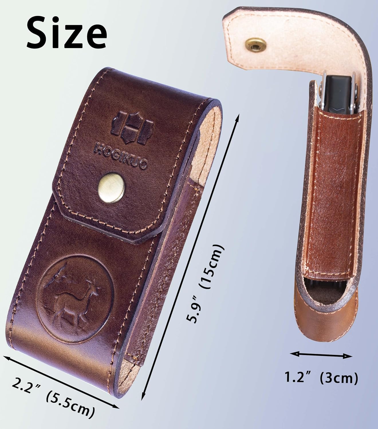 Leather Multitool Sheath，Multi Tool Holster for Leatherman, Gerber, SOG and Similar Folding Tools (Coffee, for 5" to 5.5" Tools)