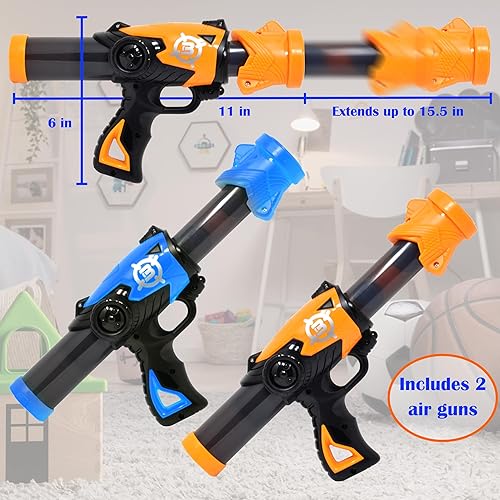 Miniatura 2 de Pistola de espuma de juguete y juegos de disparos para niños, 2 pistolas de fuerza de aventura, potencia atómica, objetivo de puntuación automática