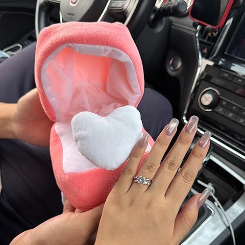 Miniatura 4 de Caja de anillo para idea de propuesta, soporte para caja de anillos para perro, juguete de peluche, regalos únicos para compromiso, boda, propuesta