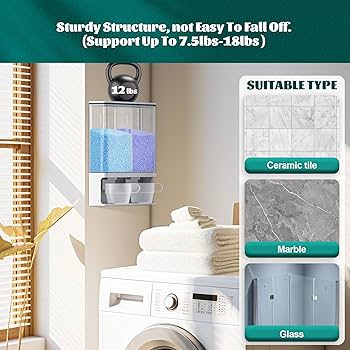 Amazon.co.jp: 105オンス 洗濯洗剤ディスペンサー 釘付き - 壁掛け式