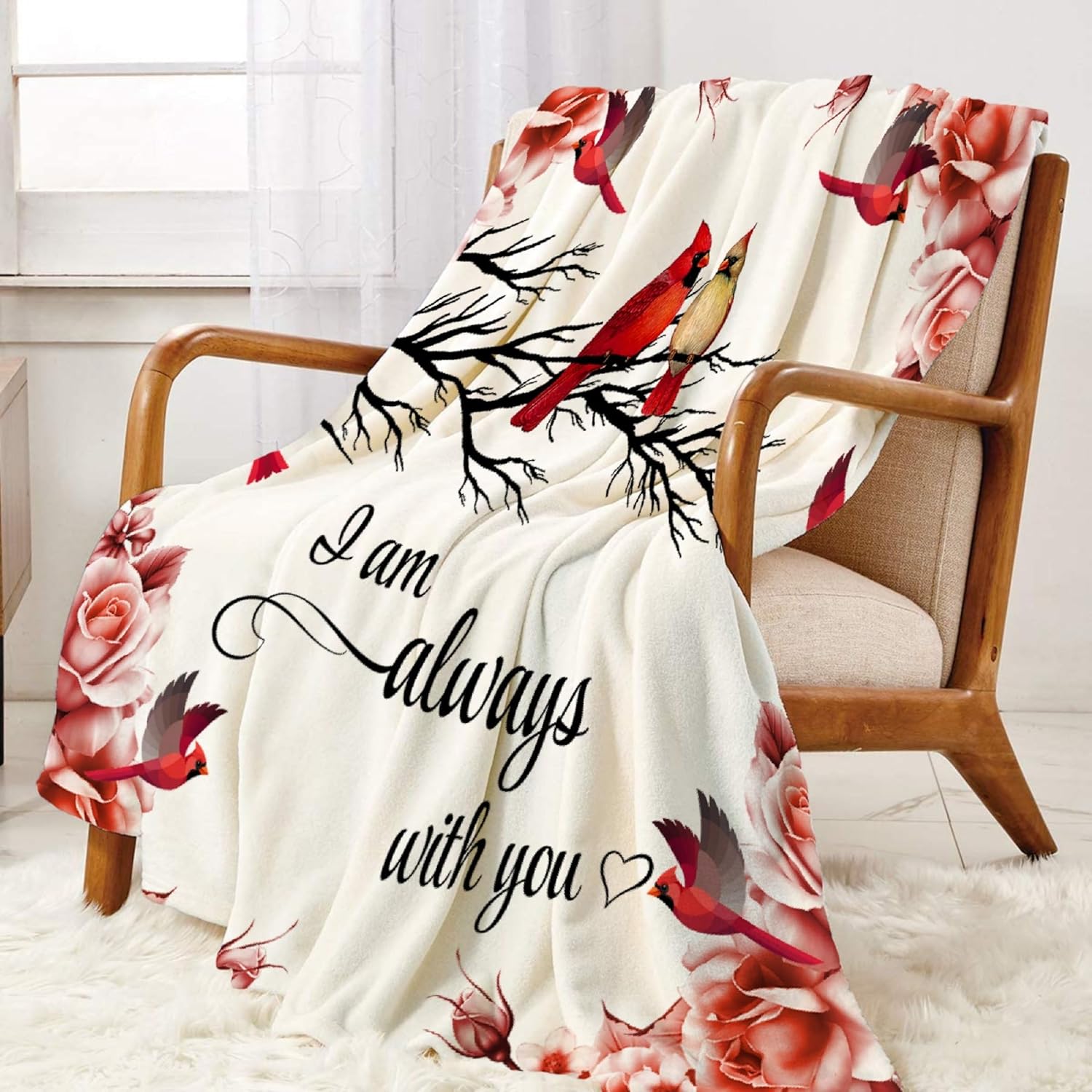 Cardinal Memorial Blanket Gifts for Lover 40 x 50 Inch for Kid, Fannel Fleece Throw Blanket Super Soft Throws Blanket for Bed Couch Sofa - Image 8